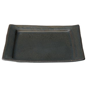 【日本製】くつろぎ鉄黒盛り皿　　【磁器】