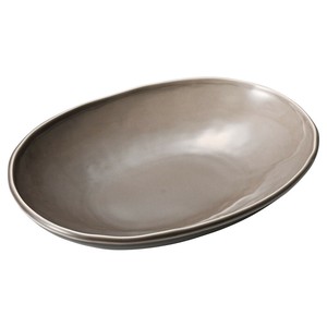 カフェズベージュいっぷく楕円鉢M　　【日本製　磁器】