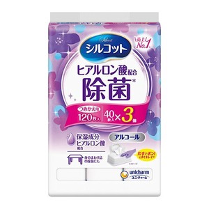 ユニ・チャーム シルコット アルコール除菌ウェットティッシュ 詰替 40枚×3