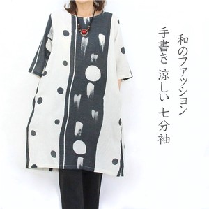 Tunic Spring/Summer Cotton Japanese Pattern Polka Dot