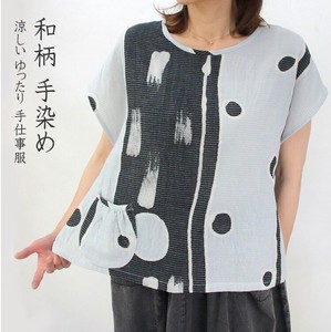 Tunic Pullover French Sleeve Cotton Japanese Pattern