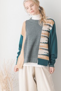 Sweater/Knitwear Patchwork Pullover Knitted Bird Autumn/Winter 2023