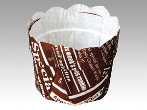 菓子容器 平野紙器 フラワーポットφ55JP 英字パントン茶