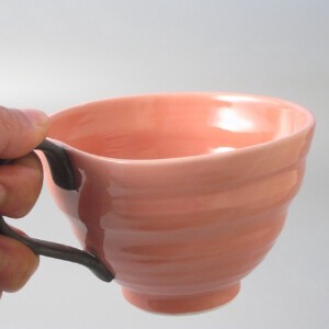 スープカップ　ピンク／イエロー／ホワイト／グリーン／ブルー（取っ手黒サビ） 日本製 カップ 手付小鉢
