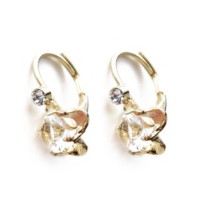 Pierced Earrings Gold Post Flower Bijoux Ladies' Made in Japan