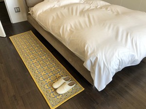 【春夏おすすめ】ゴブランシェニール ロング マット リブラ タイル柄 インテリア キッチンマット 風水