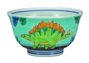 Kutani ware Rice Bowl Stegosaurus