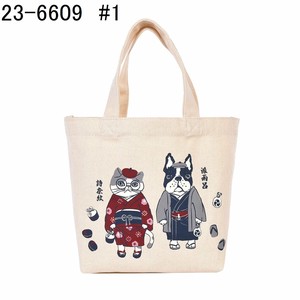 Tote Bag Animals Canvas Japanese Pattern
