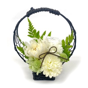 華月 ホワイト プリザーブドフラワー 現代仏花 供花 お供え リンギク キク 菊 和風 ギフト プレゼント