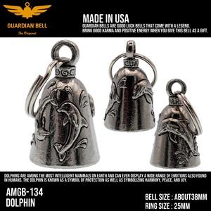 ガーディアンベル　USA　ドルフィン　お守り バイカー　キーホルダー　　ラッキーベル　アメリカン