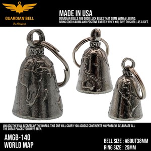 ガーディアンベル　USA　世界地図　お守り バイカー　キーホルダー　ラッキーベル　アメリカン