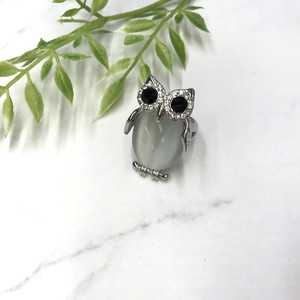 Silver-Based Ring Design sliver Owl Bijoux Rings Rhinestone