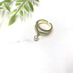 Silver-Based Ring Pearl Design Bijoux Rings Rhinestone