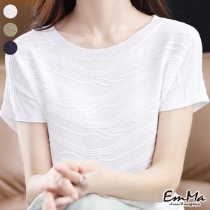 【2023SS】 EF0628 デザインサマーニットTシャツ 上品 きれいめ 夏