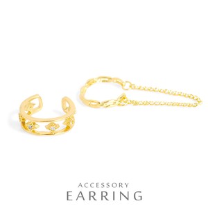 Clip-On Earrings Gold Post Ear Cuff M