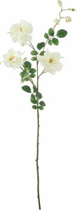 【造花】ロングガーデンローズスプレ−　ホワイト　FA　−7425W