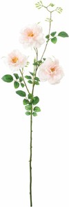 【造花】ロングガーデンローズスプレ−　ホワイトサーモン　FA　−7425WSA