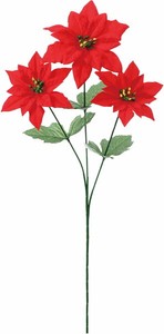 【造花】ベルベットポインセチア×3　レッド　FS　−6154R