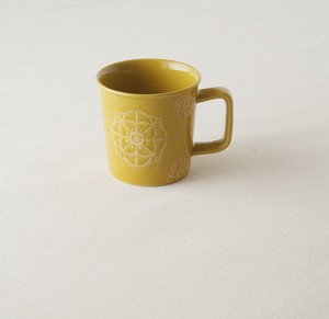 Hasami ware Cup Yellow Stitch Made in Japan