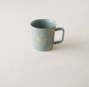 Hasami ware Mug Stitch Green Made in Japan