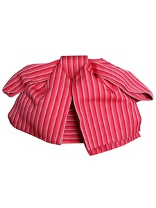 リボンタイプ 結び帯単品「赤ピンク縞」浴衣帯 作り帯 付け帯