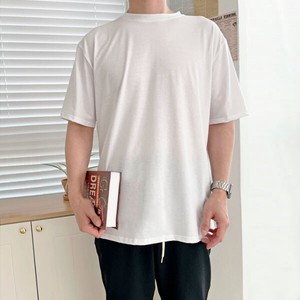 T-shirt Plain Color T-Shirt Tops Cotton Men's