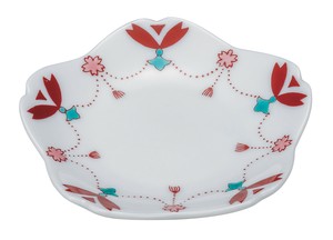 日本の伝統工芸品【九谷焼】 3号皿 さくら瓔珞   (K9-5) (K8-3)