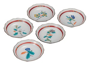 日本の伝統工芸品【九谷焼】 4号皿揃 花ごよみ   (K9-78) (K8-57)