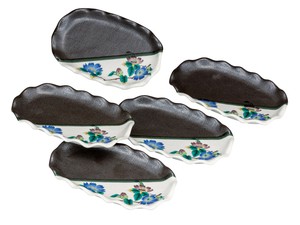 日本の伝統工芸品【九谷焼】 7号皿揃 山茶花   (K9-105) (K8-75)