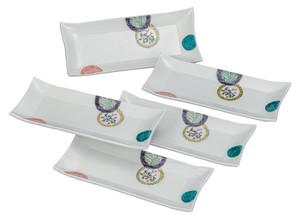 日本の伝統工芸品【九谷焼】 8号皿揃 色絵丸紋   (K9-148) (K8-109)
