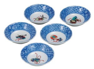 日本の伝統工芸品【九谷焼】 4.5号小鉢揃 絵変り玩具   (K9-194) (K8-163)