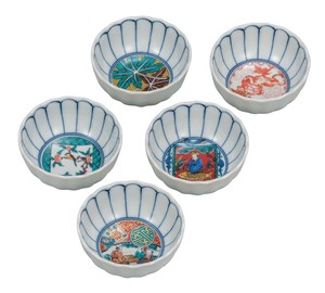 日本の伝統工芸品【九谷焼】 3号小鉢揃 時代画   (K9-196) (K8-165)