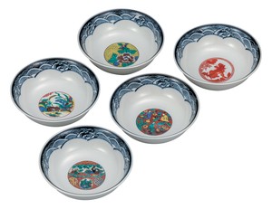 日本の伝統工芸品【九谷焼】 4.5号小鉢揃 時代絵   (K9-204) (K8-171)