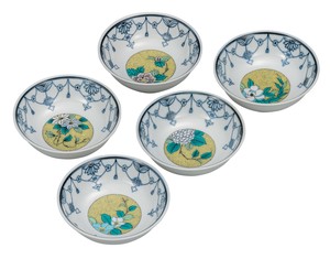 日本の伝統工芸品【九谷焼】 4.5号小鉢揃 吉田屋草花   (K9-205) (K8-178)