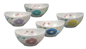 日本の伝統工芸品【九谷焼】 3.5号小鉢揃 花はな   (K9-226) (K8-203)