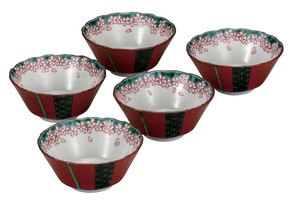 Kutani ware Side Dish Bowl Small Hana Komon Assortment 3.5-go