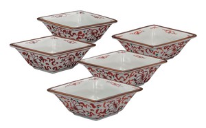 日本の伝統工芸品【九谷焼】 5号小鉢揃 唐草   (K9-248) (K8-230)