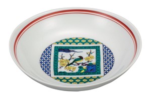 日本の伝統工芸品【九谷焼】 K8-234  7号楕円鉢 梅に鳥
