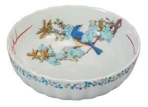 日本の伝統工芸品【九谷焼】 K8-246  5.5号鉢 桜に鳥