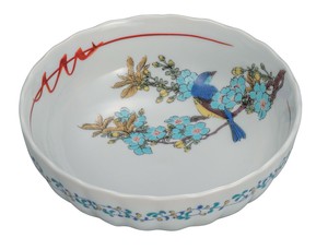 日本の伝統工芸品【九谷焼】 5.5号鉢 桜に鳥   (K9-264) (K8-246)
