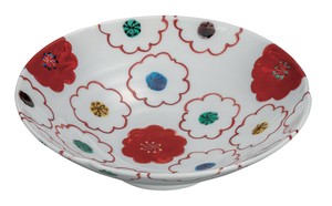 Kutani ware Main Dish Bowl Flower Crest 7-go