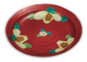 Kutani ware Main Plate Camellia 8-go