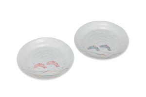 日本の伝統工芸品【九谷焼】 K8-375  6号ペア盛皿 はねうさぎ
