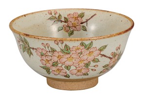 日本の伝統工芸品【九谷焼】 K8-424  飯碗 桜