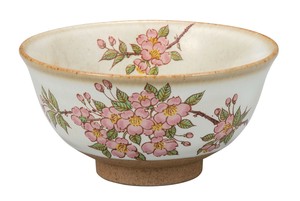日本の伝統工芸品【九谷焼】 飯碗 桜   (K9-466) (K8-424)