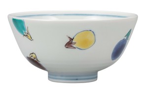 日本の伝統工芸品【九谷焼】 飯碗 色なす   (K9-469) (K8-426)