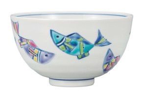 日本の伝統工芸品【九谷焼】 飯碗 魚紋   (K9-471) (K8-429)