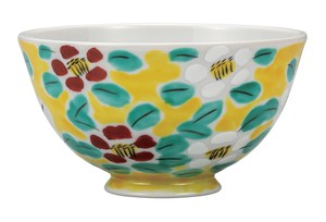 日本の伝統工芸品【九谷焼】 軽量飯碗 花模様   (K9-477) (K8-434)