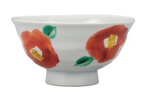 九谷烧 饭碗 山茶花
