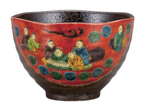 日本の伝統工芸品【九谷焼】 K8-450  茶漬碗 木米